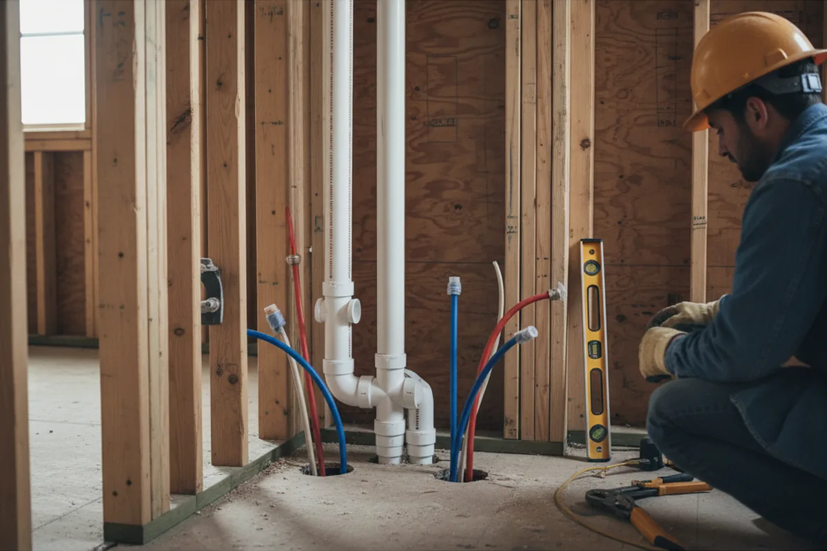 Drain and supply rough-in during Toilet Repair and Installation in Saint David